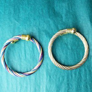 2/10$ Lot of 2 braided metal wires bracelet